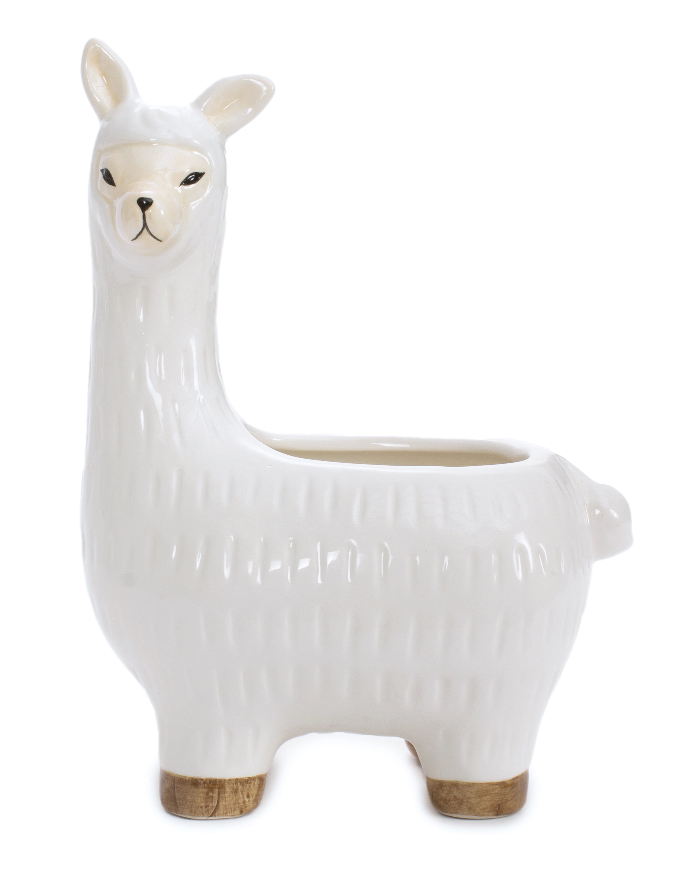 Leisure Arts White Solid Ceramic Llama Vase, 1 Each