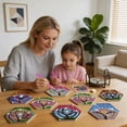 thumbnail image 4 of DIY Diamond Art Coaster Kit Boho Tree of Life 5D Diamond Dot Set 8 Pcs DIY Crafts Supplies Complete Bedazzler Kit with Cup Holder Cork Base Pad Pickup Pen and Tray for Adults Kids Gift, 4 of 5