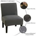 thumbnail image 3 of SHANNA Stretch Armless Chair Slipcovers, Water-Repellent Armless Accent Chair Covers Protector, Silver Gray, Set of 2, 3 of 9