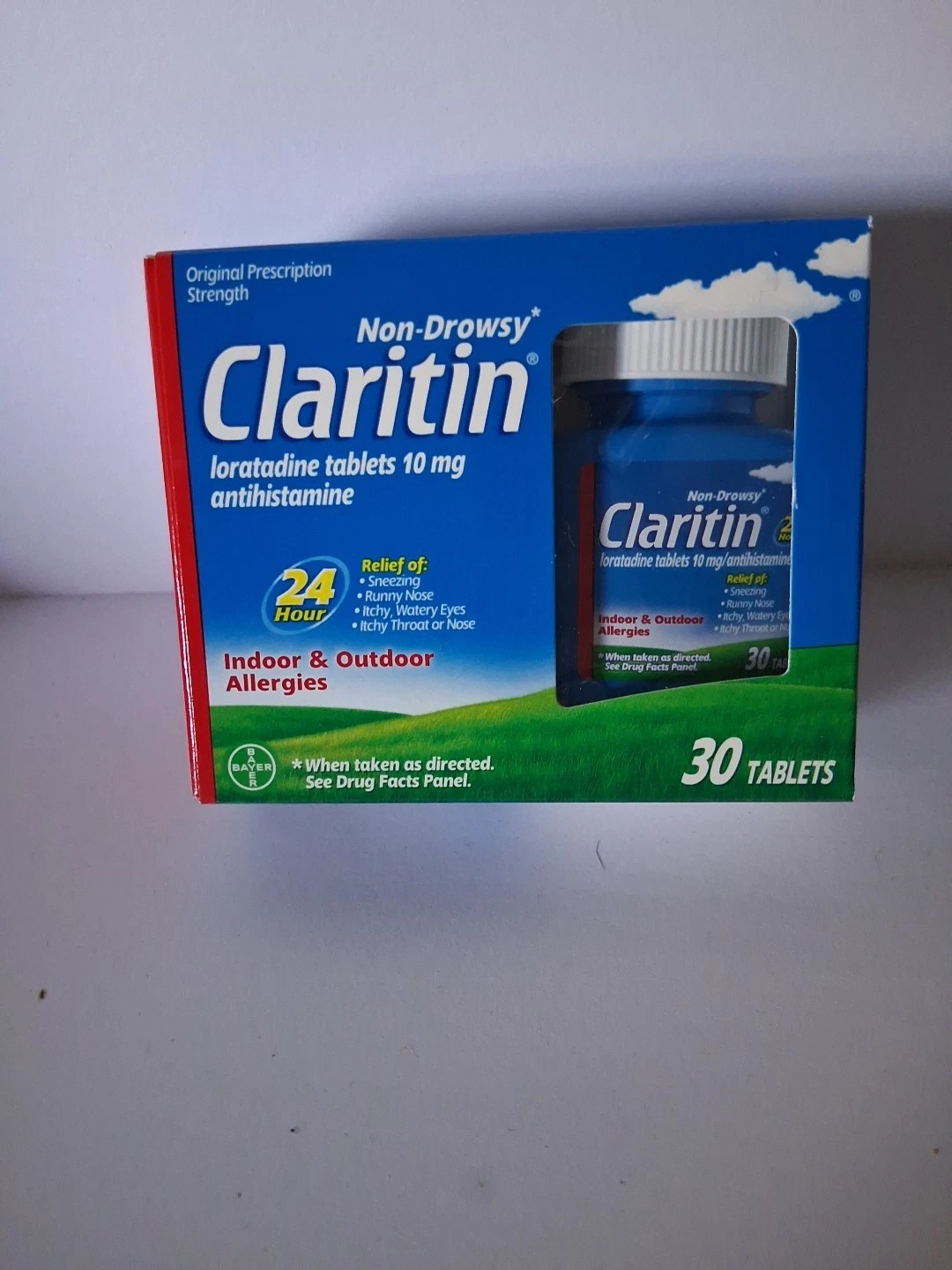 2 Pack - CLARITIN 24-Hour Indoor & Outdoor Non-Drowsy Allergy Relief Tablets 30 ea