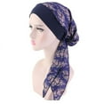 thumbnail image 2 of FADAACAI Head Wrap Head Wraps for Women Head Scarves for Women with Cancer Pre Tied Head Scarf for Women Women's Casual Headwear Turban Cap Print Loose Caps Navy, 2 of 2