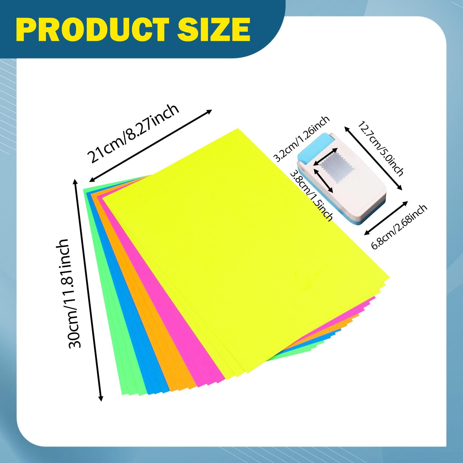 FVDPWYE Stamp Paper Punch Hole Puncher for Handmade Crafting Supplies Greeting Cards w 15 glossy paper