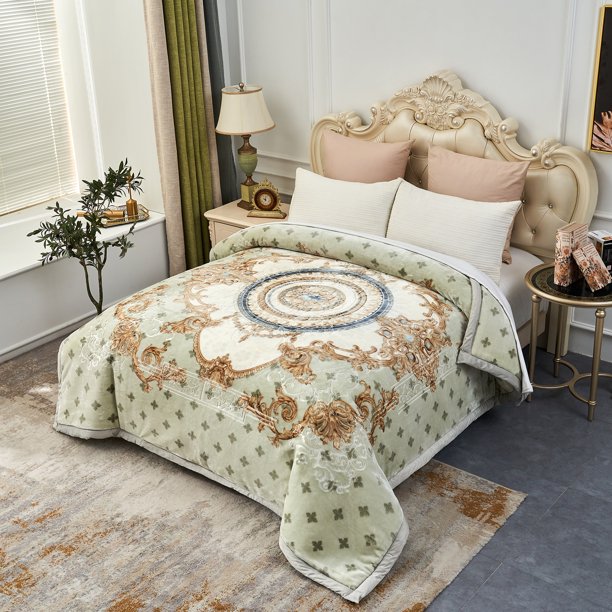 JML Fleece Sherpa Borrego Blanket 1 Piece,3 Ply Winter Warm Borrego Bed