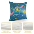thumbnail image 4 of Orinice  Outer Space Throw Pillow Cushion Cover, Alien with Circle Saucer in Star Cluster Elliptical Journey Cartoon Print, Decorative Square Accent Pillow Case,  White, 4 of 5