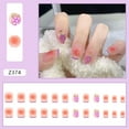 thumbnail image 1 of 24 Pcs Faux Ongles Pailletés Raisin Blush Courts Faux Ongles pour Femmes et Filles Colle Gelée, 1 of 8