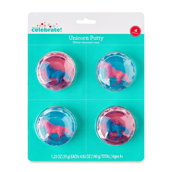 Multicolor Unicorn Putty Party Favors, 4 Count, by Way To Celebrate
