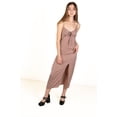 thumbnail image 3 of Ragstock Taupe Satin Tie Front Maxi Dress, 3 of 4