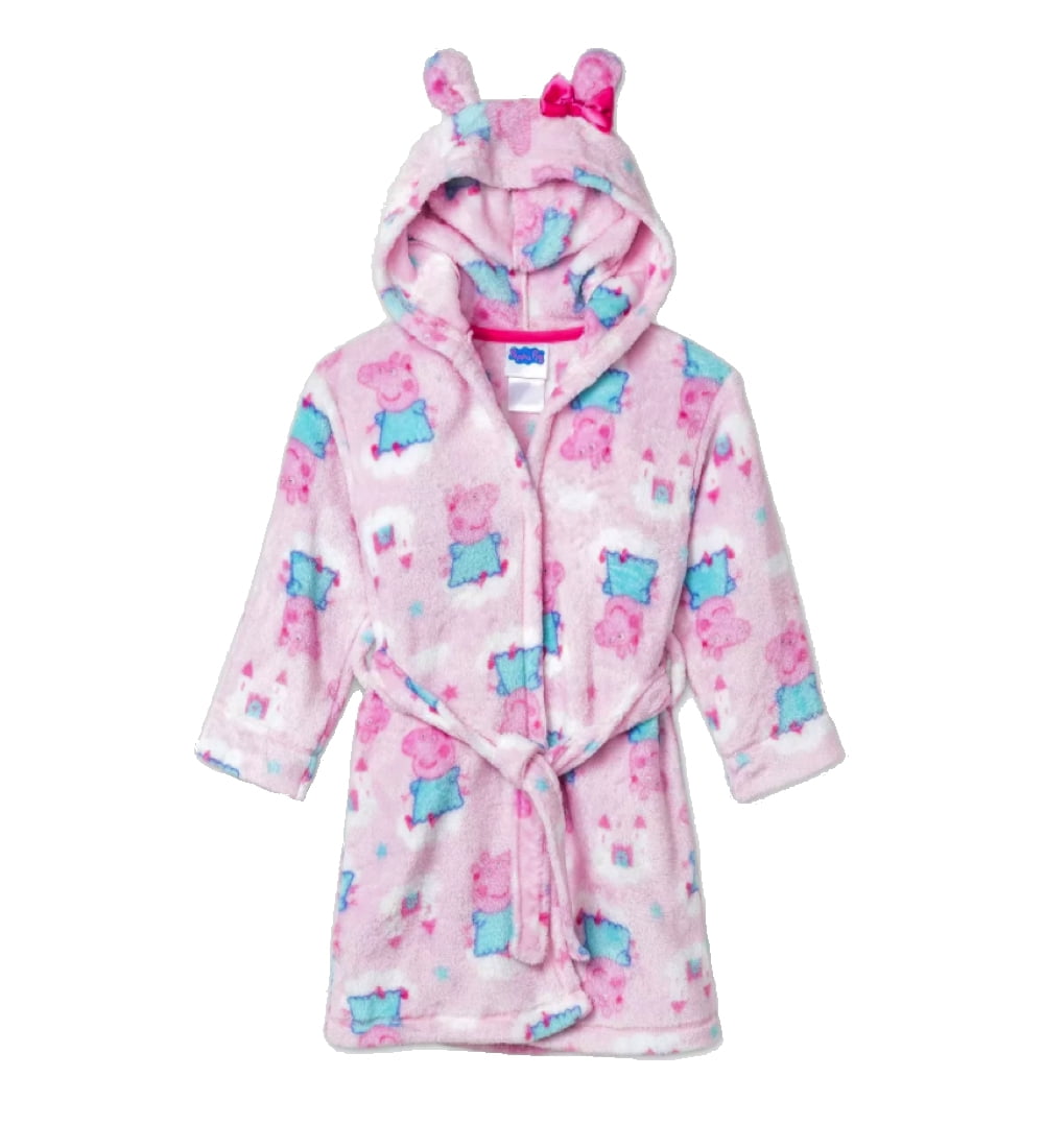 Peppa Pig Girls Dressing Gown Fluffy Hooded Dressing Gown Peppa Pig Gifts