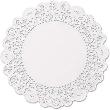 10" White Paper Lace Doilies – 50-Pack, Elegant Floral Design for Cakes, Table Settings, and Décor