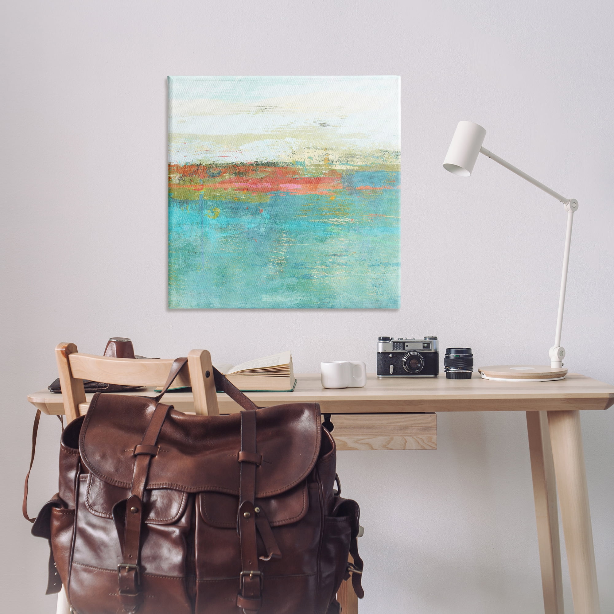 Stupell Industries Ocean Hues Abstraction Abstract Painting Wrapped Canvas Art Print Wall Art, 36 x 36