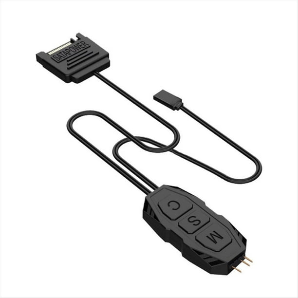 Cable Controlador ARGB, 5 V, 3 Pines, Fuente de Alimentación , Cable Controlador de Tiras de Luz para Placas Base de PC