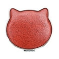 thumbnail image 1 of Espejo de maquillaje estilo gato para mujeres 1 Pc de Unique Bargains para viajes vacaciones, espejo de aluminio rojo, cuero PU, 1 of 1