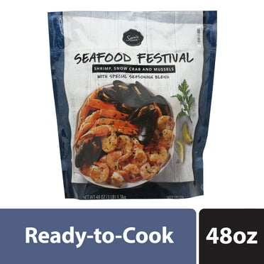 Sam's Choice Seafood Festival, 3 lb, Shrimp, Snow Crab, Mussels, Seasoning, (Frozen)