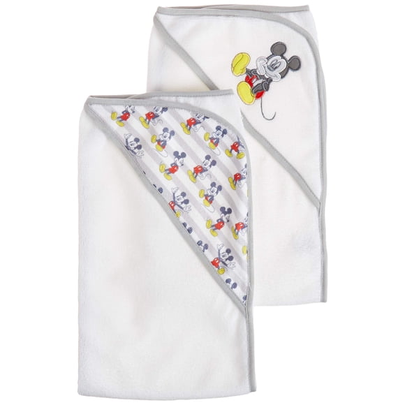 Toallas con capucha Cudlie Disney Mickey Mouse para bebés niños (paquete de 2)