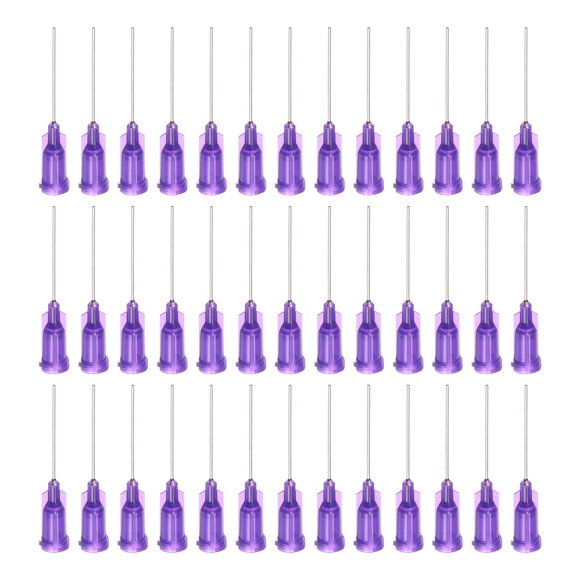 Uxcell Blunt Tip Dispensing Needle for Liquid Glue Gun, 21G 1", 40 Pcs (Purple)