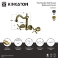 thumbnail image 4 of Kingston Brass KS1250ZX Millennium Double-Handle 3-Hole Wall Mount Bathroom Faucet in Matte Black, 4 of 5