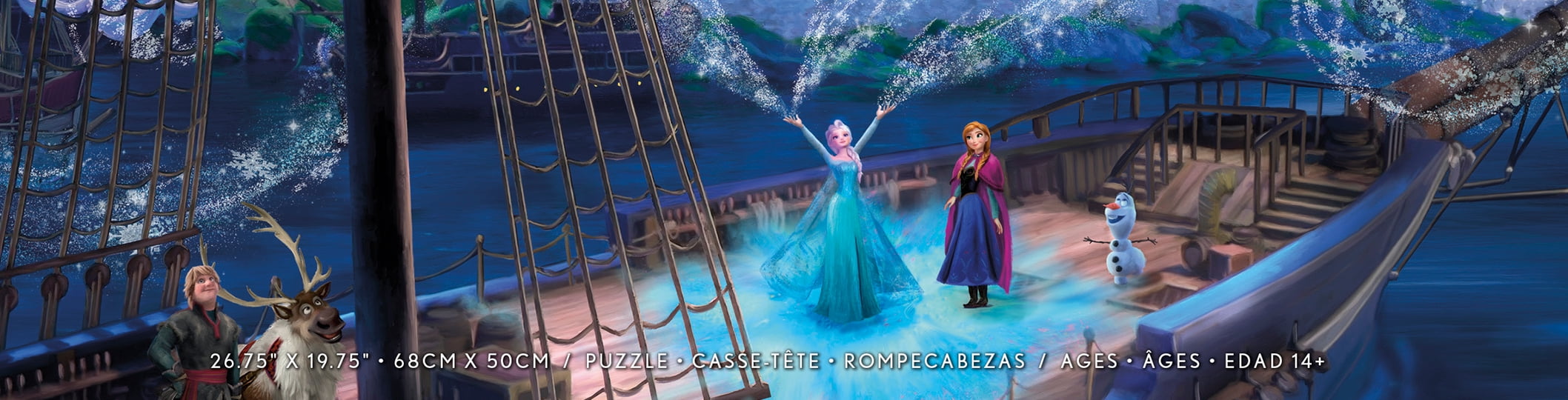 Puzzle en bois de 1000 pièces Ceaco Thomas Kinkade Frozen Love and Magic pour adultes à partir de 14 ans
