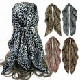 thumbnail image 3 of Bangcool Foulards pour la Tête Imprimé Léopard 2 Pcs Mode Grand Foulard Carré Foulard de Cou pour Femmes, 3 of 10