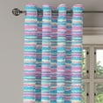 thumbnail image 2 of Ambesonne Tribal Grommet Curtain, Watercolor Aztec Stripes, 50" x 72", Blue Pink Cream, 2 of 6