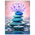 thumbnail image 2 of Zen Canvas Wall Decor Spa Stone Wall Art Lotus Blossom Picture Prints Purple Flower Painting Yoga Meditation Room Decor Frame (11.00"&nbsp;x&nbsp;14.00", Zen 2), 2 of 6