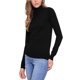 thumbnail image 4 of Suéter de cuello alto Inspire Chic para mujer, blusa de punto acanalado de manga larga, XS, negro, 4 of 6