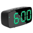 thumbnail image 1 of Reloj despertador digital inteligente para mesita de noche, reloj de escritorio con luz LED verde, USB, para viajes, con fecha de 12/24 horas, temperatura, despertador, color negro y verde, 1 of 5