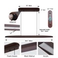 thumbnail image 2 of 39" Streamline Wooden LED Pendant Light with Remote – Adjustable Hanging Fixture for Dining Room, Kitchen & Living Room (Walnut Finish), 2 of 10