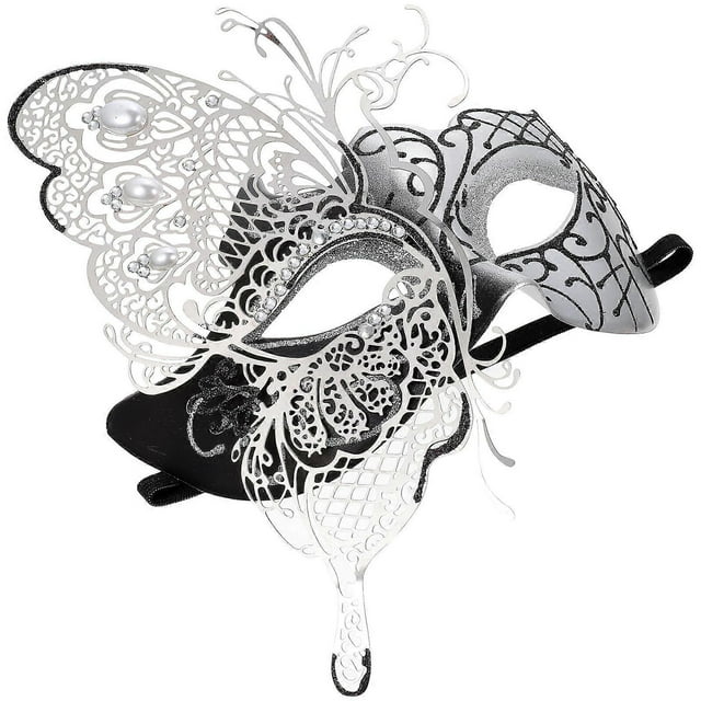 Rhinestone Half-Face Masquerade Mask Costume Accessory For Women Parties In Black Color 1Pack