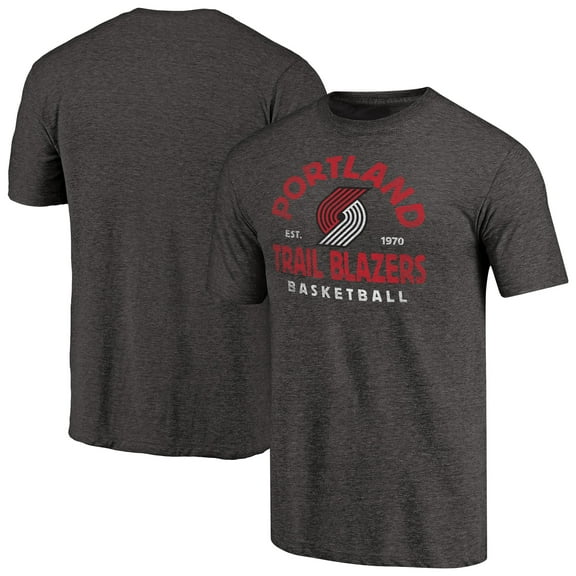 Men's Black Portland Trail Blazers Vintage Arch Tri-Blend T-Shirt