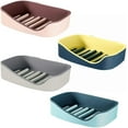 thumbnail image 1 of La jabonera con desagüe de 4 piezas se utiliza en mostradores de baños, duchas y cocinas para mantener el jabón seco y limpio sin taladrar., 1 of 5