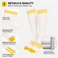 thumbnail image 6 of 5 Pairs Knee High Soccer Socks for Men Women, Cushioned Athletic Football Socks, Breathable Moisture Wicking, Stretch Fit for Team Sports, Training and Outdoor Play, 6 of 8