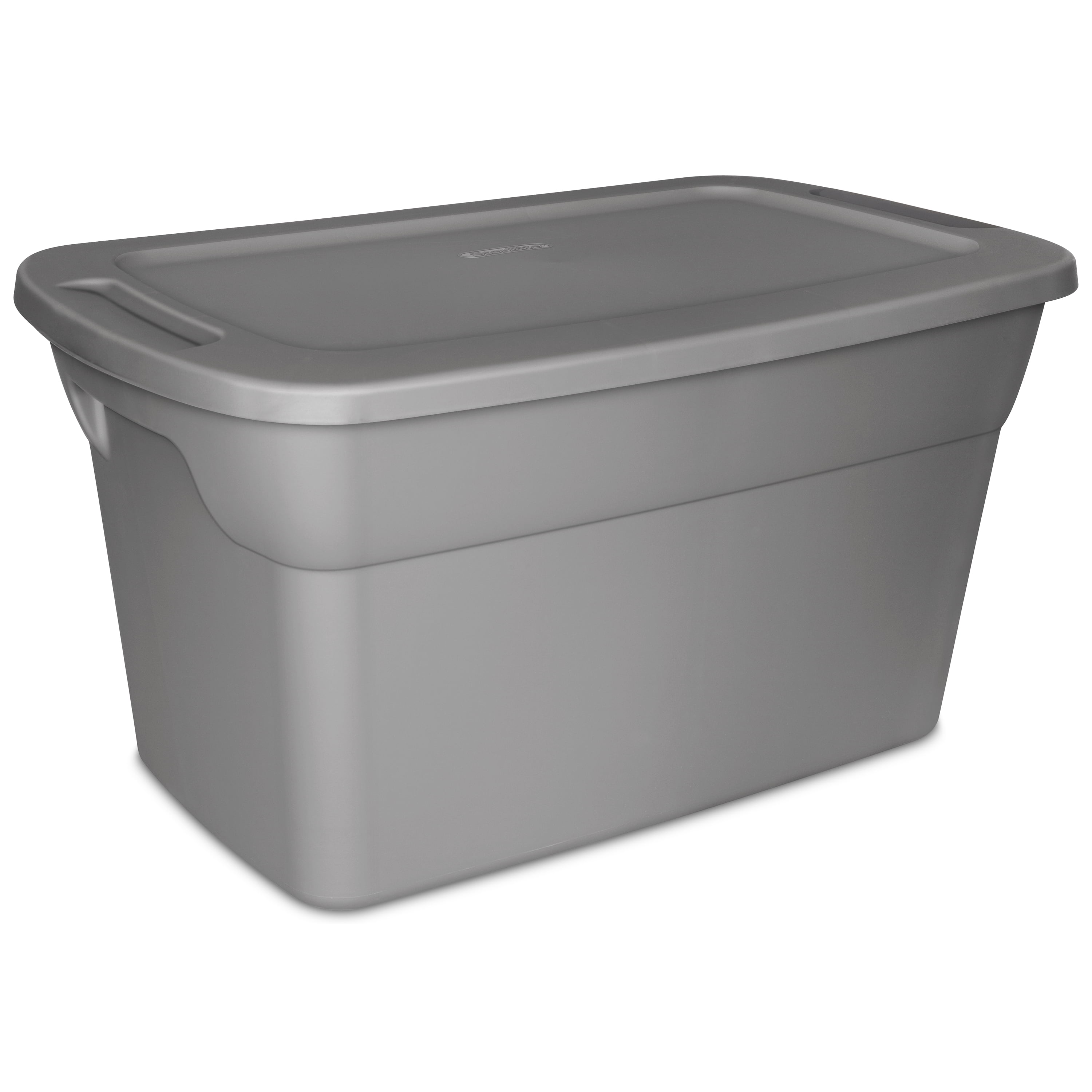 30 Gallon Plastic Tote Containers Storage Moving Box Bin Lids Set of 6