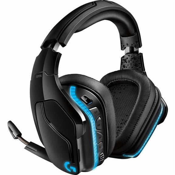 Logitech G935 Wireless Gaming RGB Headset, 7.1 Surround Sound, DTS Headphone:X 2.0, 50 mm PRO-G Drivers, 2.4 GHz Wireless, Flip-to-Mute Mic, PC