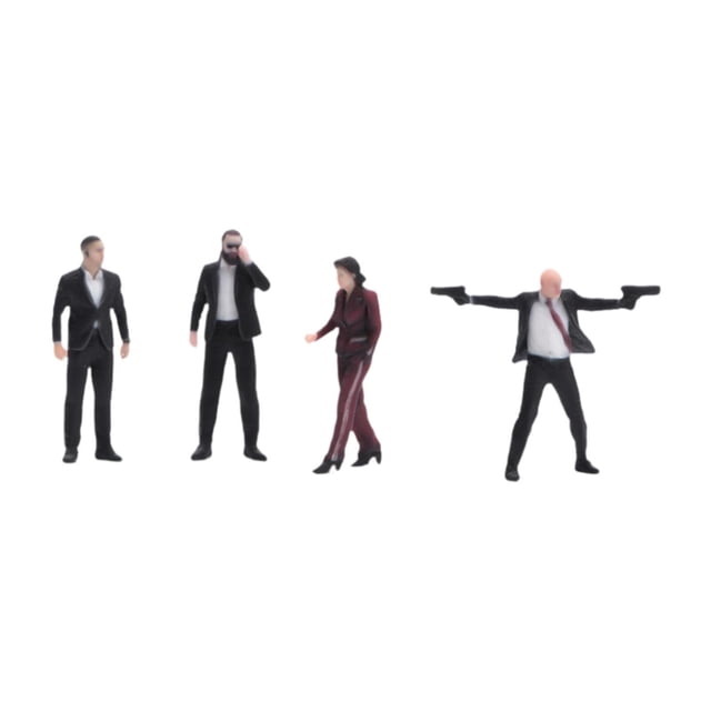 4 Piezas Figura Miniatura Escéna Realista Personas Detalladas Modelo Resina Manual Adecuado para Dioramás Arquitectónicos Paisajismo Lugar de Trabajo Hogar