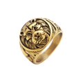 thumbnail image 2 of Anillo de oro vintage Hugo de acero inoxidable cabeza de león Tamaño 8, 2 of 6
