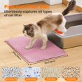 thumbnail image 2 of Alfombrilla de arena para gatos Petinstinct de doble capa en forma de panal rosa, 2 of 8
