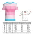 thumbnail image 2 of Trans Pride Flag Womens Tops Women's Fashion Casual Short Sleeve Flower Print Round Neck Pullover Top Blouse, 2 of 6