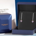 thumbnail image 5 of Gem Stone King 14K Two Tone Gold Blue Tanzanite and Lab Grown Diamond Earrings for Women | 1.36 Cttw | Gemstone December Birthstone | Heart Shape 5MM, 5 of 6