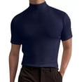 thumbnail image 1 of Playera De Cuello Alto Y Fondo Sólido De Manga Corta, 1 of 2