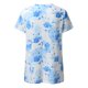 thumbnail image 4 of Gibobby Blusa de Trabajo de Manga Corta Verano Mujer Manga Corta Cuello Redondo Floral Impreso Top Camisetas Casual Camisas Tee Blusa(Azul,CH), 4 of 5