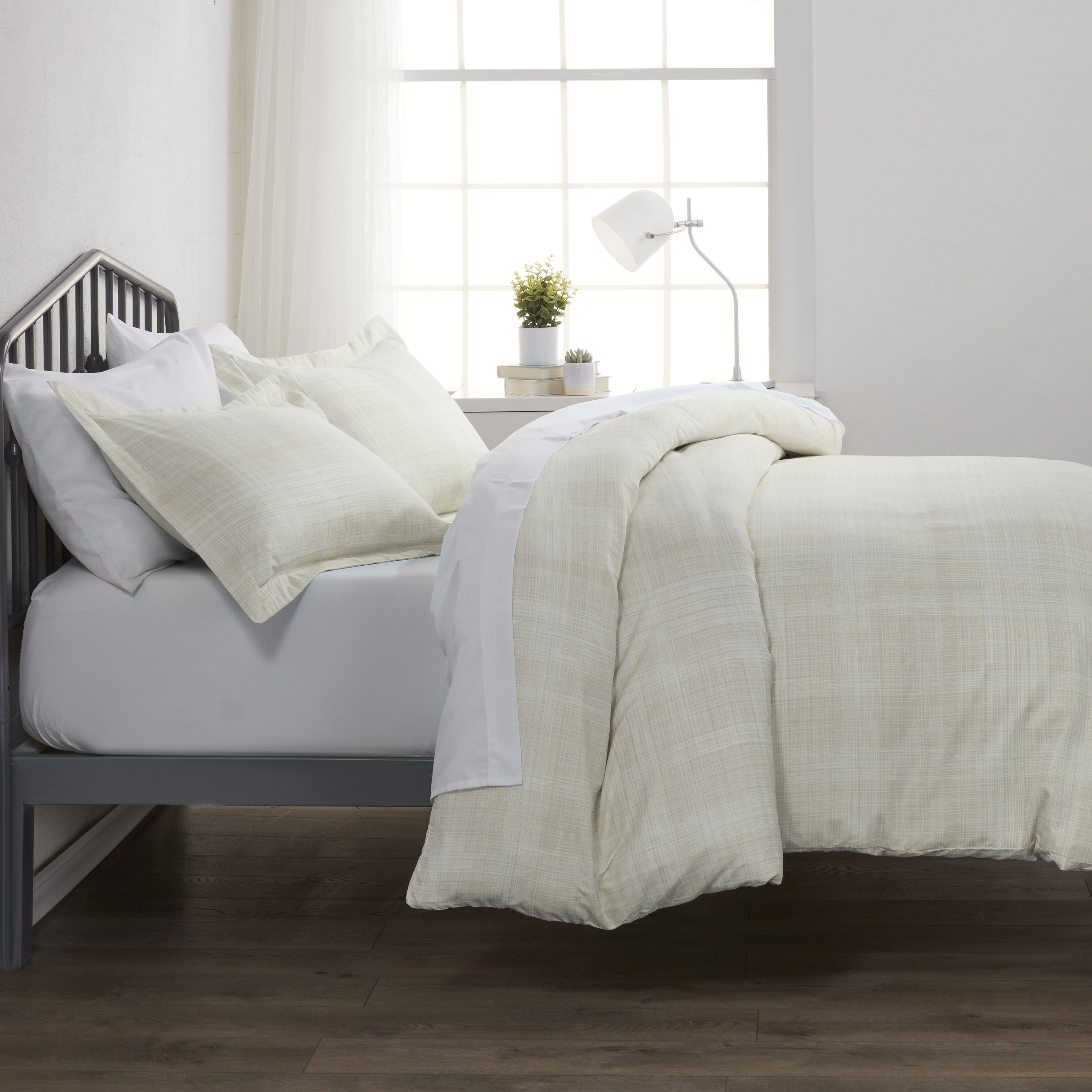 Noble Linens Ray Thatch Pattern Duvet Set 3-Piece Duvet Cover Set, Full/Queen