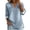 Light Blue, variant on Womens Denim Shirts Flowy V Neck 3/4 Sleeve Side Slit Tunic Tops Mid-Length Lightweight Jean Fabric Relaxed Fit Breathable Minimalist Layering Garment Navy L
