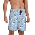 thumbnail image 2 of Kdxio Rainbow Dinosaur Print Mens Sleep Shorts Bottoms Soft Comfy Pajama Wear Pants with Drawstring Pockets, 2 of 7