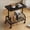 Black, variant on HOARBOEG Rolling Cart with Table, Mobile Side Table with Mesh Shelves & Open Storage, Compact Nightstand, Rolling Storage Cart for Living Room, Bedroom, 21.26x16.93x11.81in