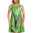thumbnail image 1 of Easygdp CROCODILE HEAD para Vestido Transpirable de Mujer, Vestido Suelto de Manga Corta con Pliegues y Bolsillos para el Verano, 1 of 7