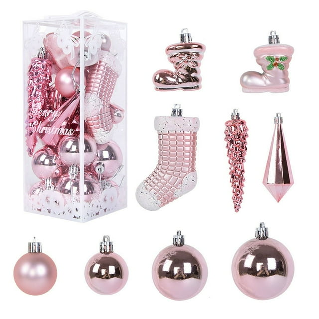PENGXIANG 21PCS Plastic Tree Decor Christmas Decorations Ball Ornament (Light Blue)