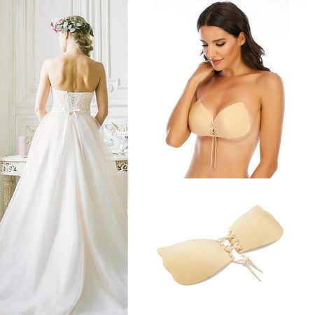 

Mascarry Women s Invisible Adhesive Push Up Bra Backless Strapless Bra for Backless Dress