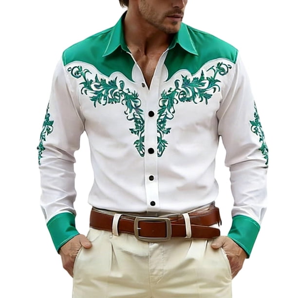 Camisetas de Navidad de Manga Larga de los Hombres Imprimir de Moda Casual Manga Larga Turndown Collar Blusa para Primavera Invierno Al Aire Libre Diario