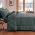 thumbnail image 3 of Aisbo Twin Comforter Set Seersucker 5 Pieces, All Season Luxury Bed in a Bag for Bedroom, Bedding Set with Comforters, Sheets, Pillowcases & Shams, Dark Grey, 3 of 8