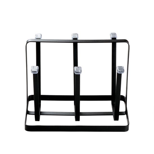 Cateissary Escurridor de tazas, estante con mango de madera, resistente a la corrosión, resistente a la corrosión, estante de almacenamiento de botellas Organizadores de utensilios de cocina negro 2 Cateissary HA071956-04